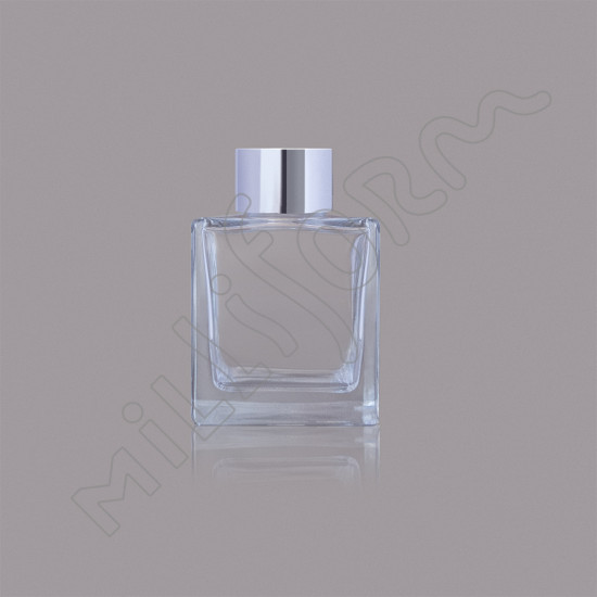 Glass bottle aroma diffuser square 100 ml set