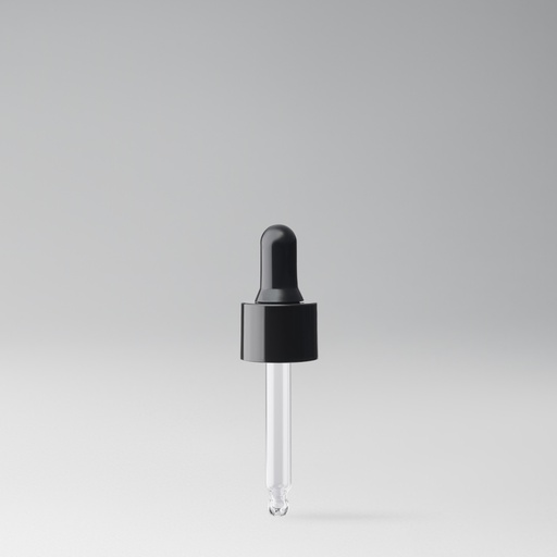 20/415 Glossy black plastic dropper cap 67 mm 